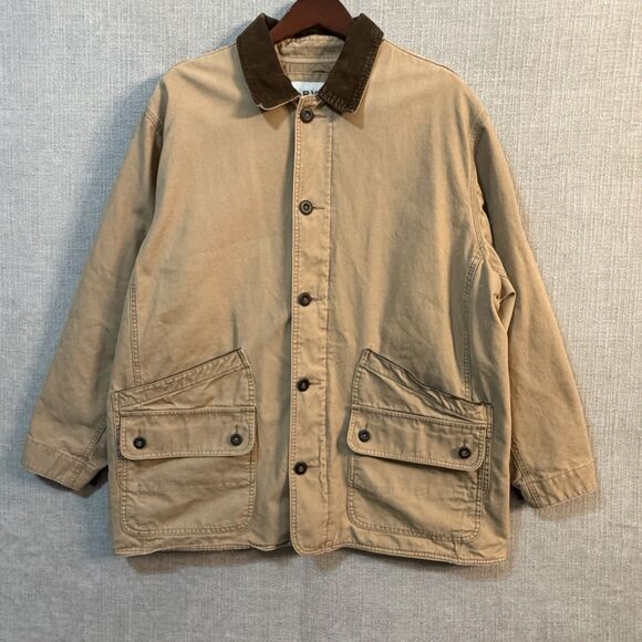 Orvis Other - Orvis Jacket Mens XXL Brown Chore Barn Coat Canvas Quilt Lined Corduroy Collar